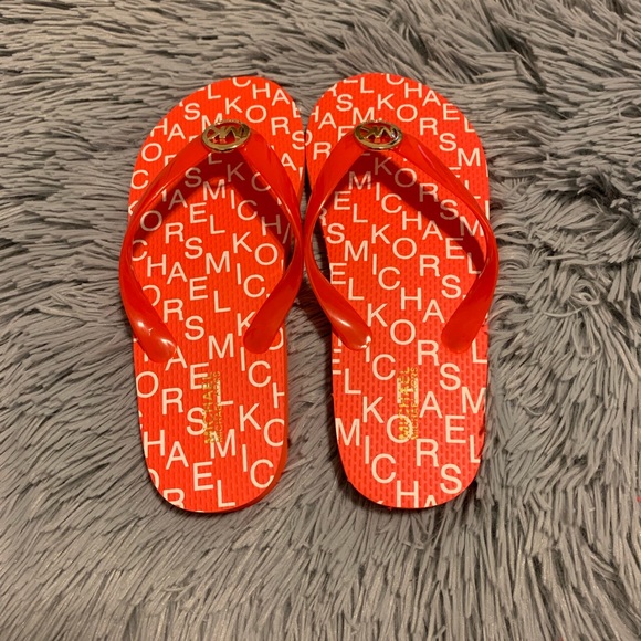 Red Michael Kors Flip Flops - Picture 4 of 5